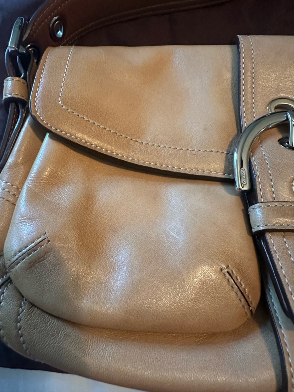 Authentic Y l2K COACH Soho Tan Leather Satchel #9434 - Picture 5 of 8